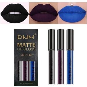 DNM Matte Lip Gloss Set - Black, Purple, Blue